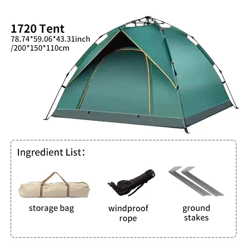 Fully Automatic Folding Tent for 3-4 People – Quick Setup & Rainproof