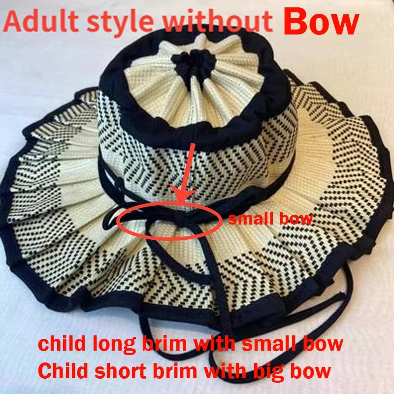 Foldable Straw Sun Hat for Kids & Adults – UV Protection