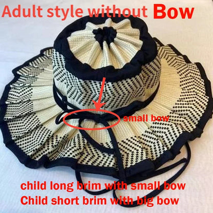 Foldable Straw Sun Hat for Kids & Adults – UV Protection