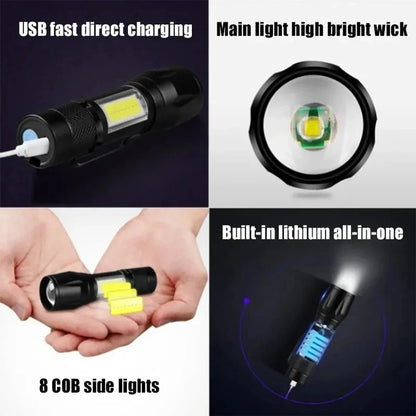 USB Rechargeable Mini LED Flashlight – Powerful & Portable