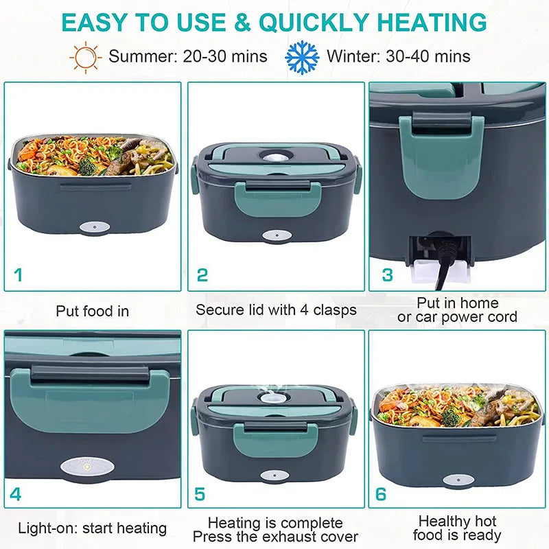 Electric Lunch Box Food Warmer Leakproof Portable Heating
