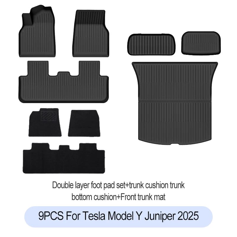 Tesla Model Y 2025 Floor Mats – Full Protection TPE Set