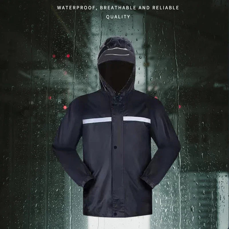 Waterproof Rain Suit with Reflective Protection