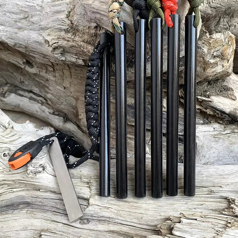 Outdoor Flint Magnesium Rod Fire Starter with Whistle