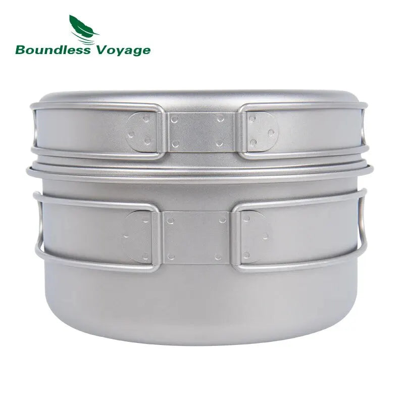 Titanium Camping Cookware Set Lightweight & Compact