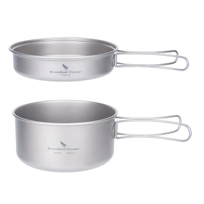 Titanium Camping Cookware Set Lightweight & Compact