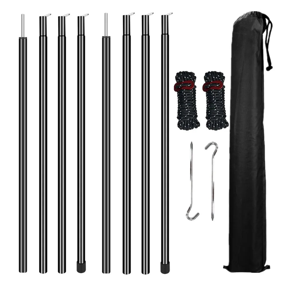Adjustable Tent Poles Set for Stable Tarp Shelter