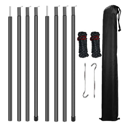 Adjustable Tent Poles Set for Stable Tarp Shelter
