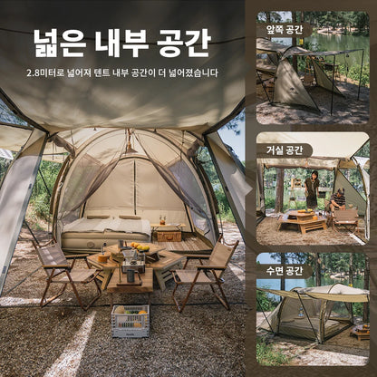 4-6 Person Tunnel Camping Tent Spacious All-Season Shelter