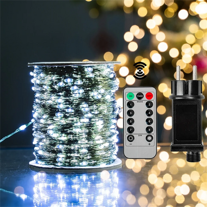 Outdoor LED String Lights with Remote for Camping Decor