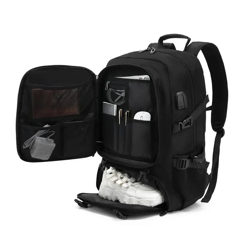 50L/80L Travel Backpack with Shoe Compartment – Waterproof & Durable