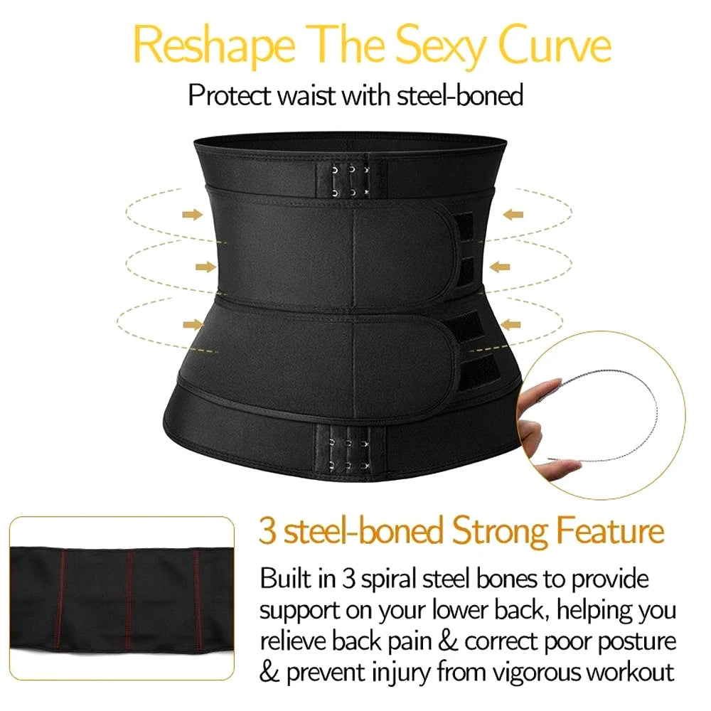 Sweat Waist Trainer Belt for Workout Back Support
