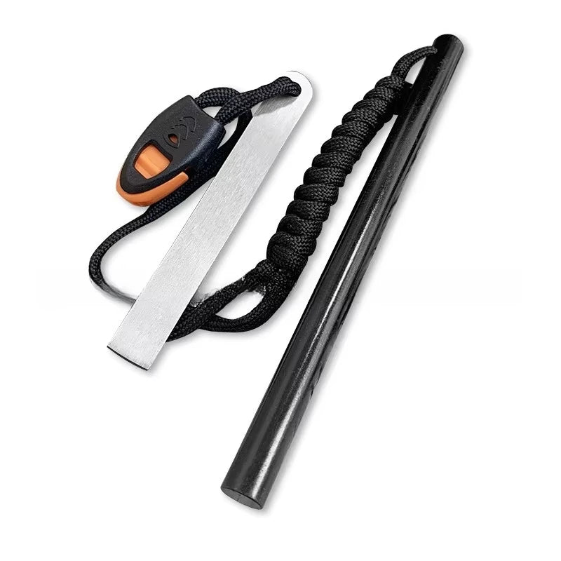 Outdoor Flint Magnesium Rod Fire Starter with Whistle