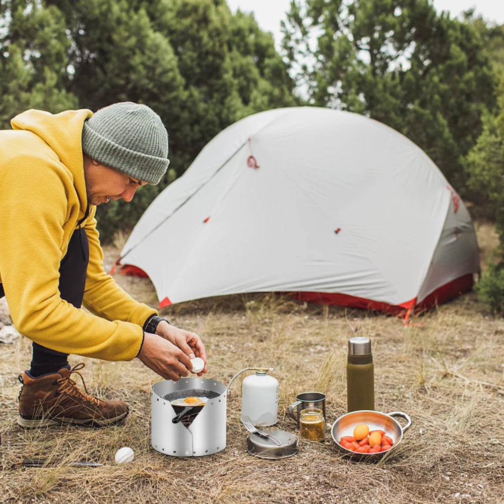Titanium Stove Wind Shield Saves Fuel Outdoors