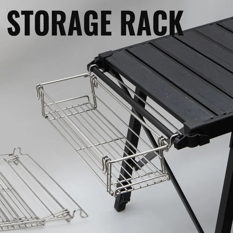 Camping Table Side Storage Rack Expand Cooking Space
