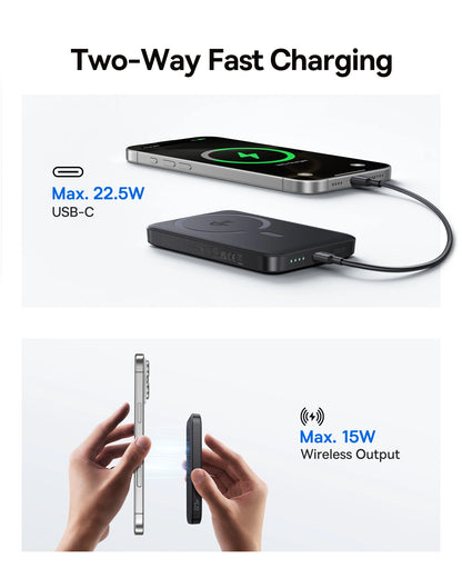 10000mAh Magnetic Power Bank with Fast Wireless Charging
