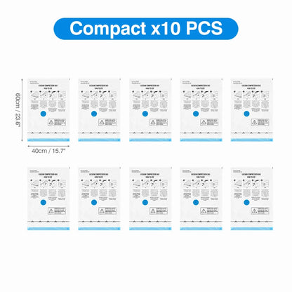 Vacuum Compression Bags with Pump – Save 80% Space