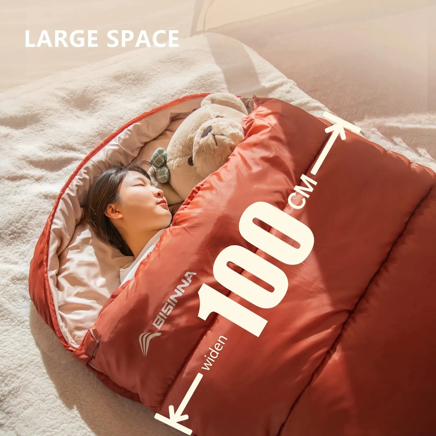 Large 3-Season Camping Sleeping Bag for Comfortable Sleep