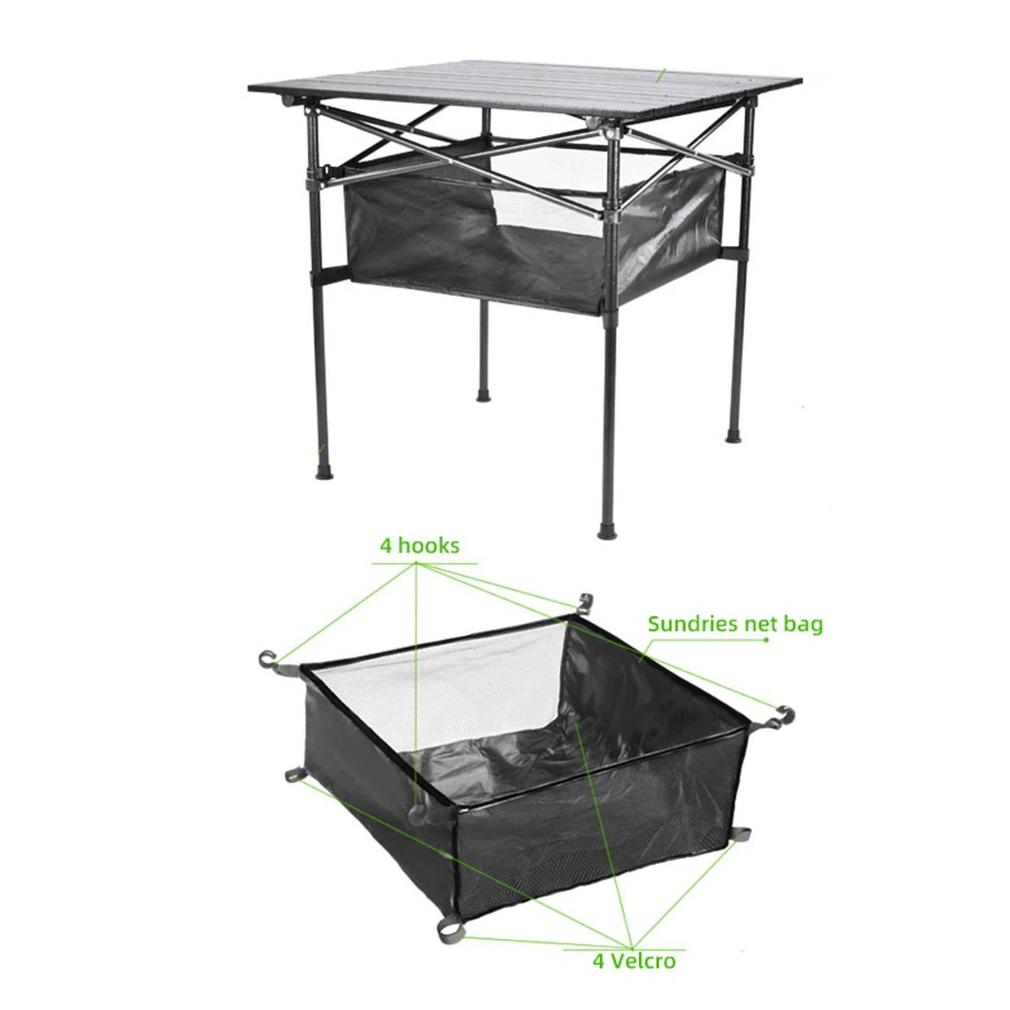 Camping Table Hanging Net Organizer Large Storage