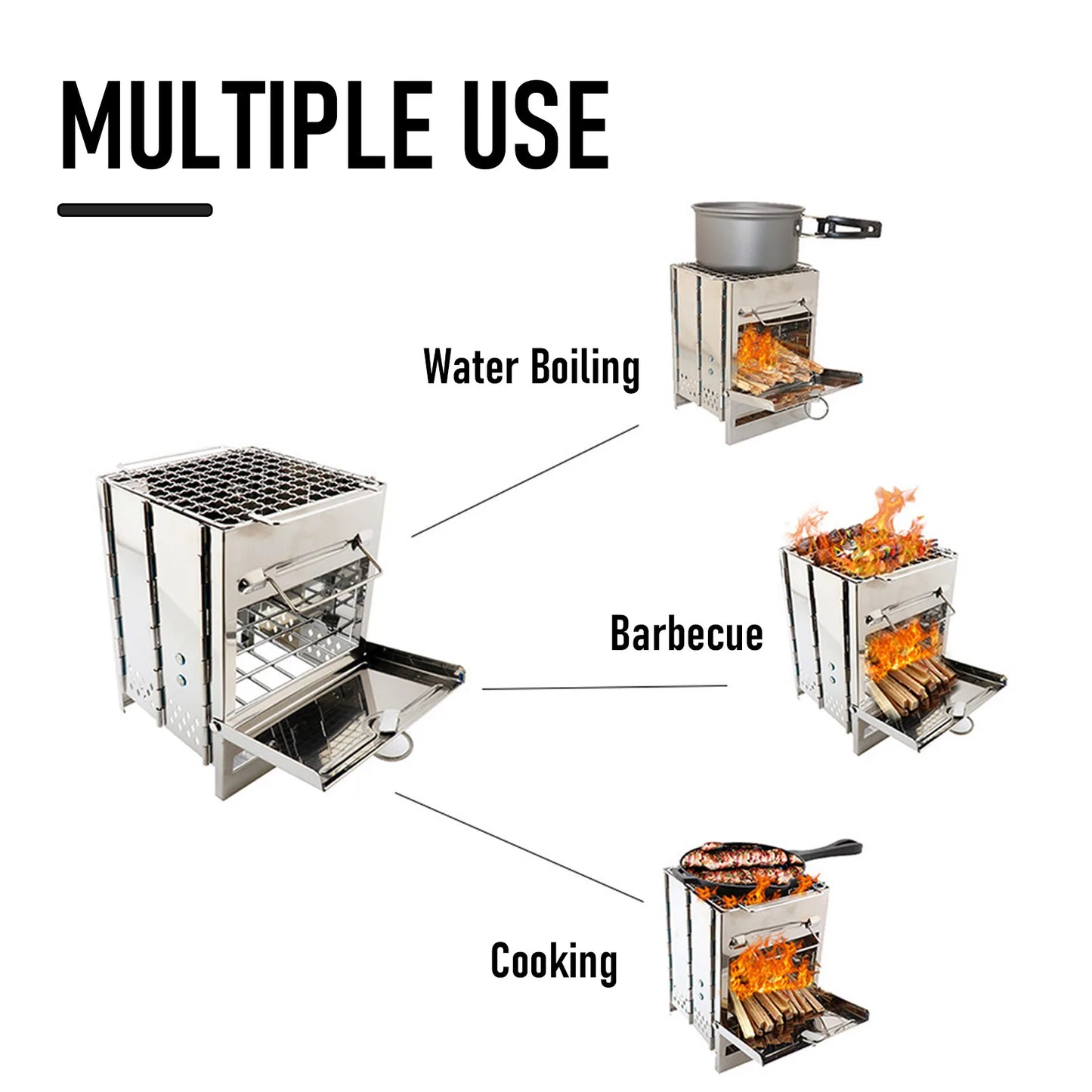 Portable Wood Camping Stove – Foldable Lightweight Grill
