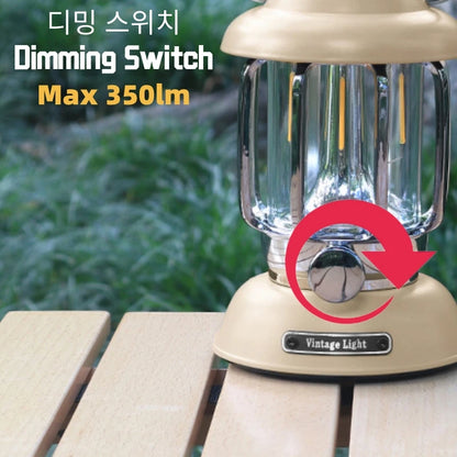Retro Camping Lantern – Rechargeable Vintage Tent Light