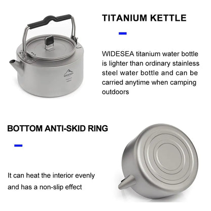Widesea Titanium Camping Kettle for Lightweight Outdoor Cooking