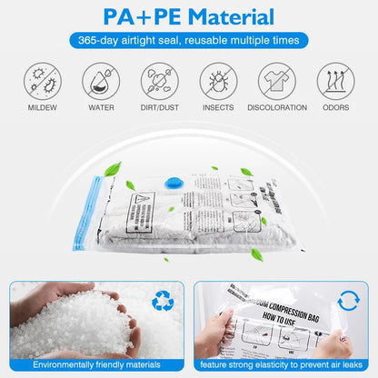Vacuum Compression Bags with Pump – Save 80% Space