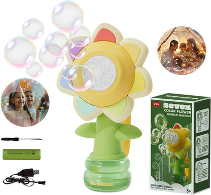 Sunflower Bubble Machine with Lights & 3-Speed Fun