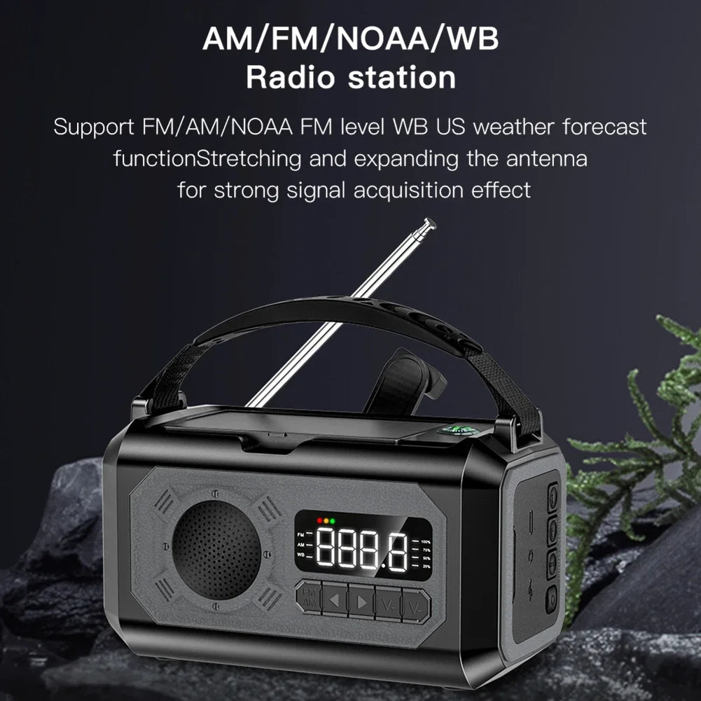 12000mAh Solar Hand Crank Emergency Weather Radio