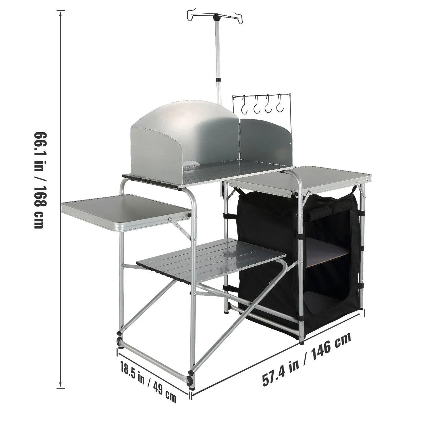 Camping Kitchen Table with Storage for Outdoor Cooking