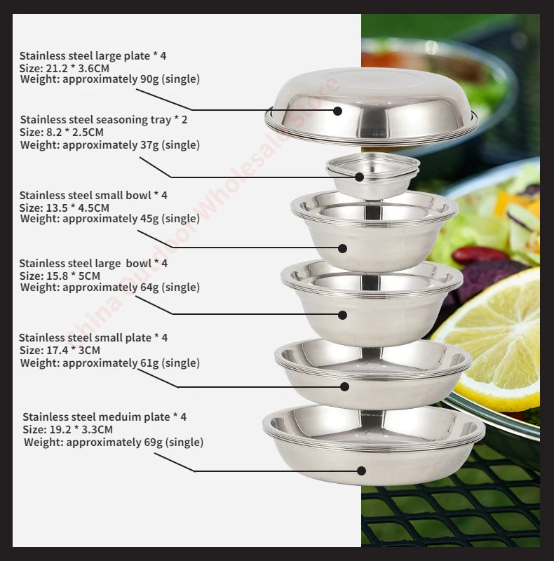 22-Piece Outdoor Camping Tableware Set – Portable & Durable