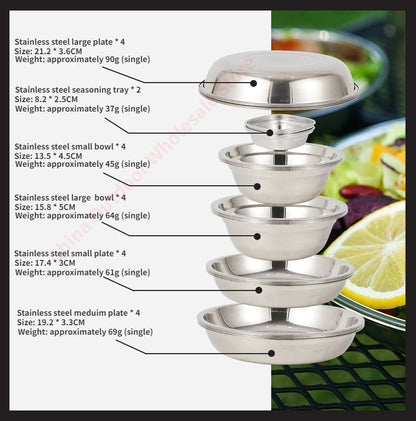 22-Piece Outdoor Camping Tableware Set – Portable & Durable
