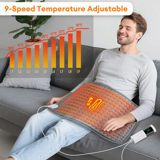 Electric Heating Pad for Back & Seat with 9 Heat Levels